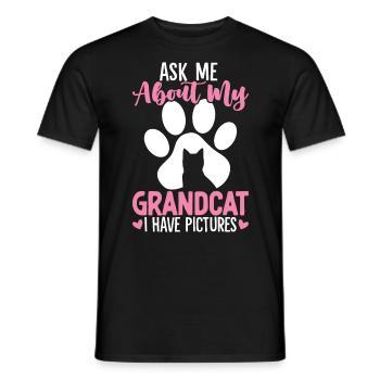Demandez-moi sur les chats drôles de grand-mère chaton - T-shirt homme - noir - Devant - AI Model Male 178 light (178cm)