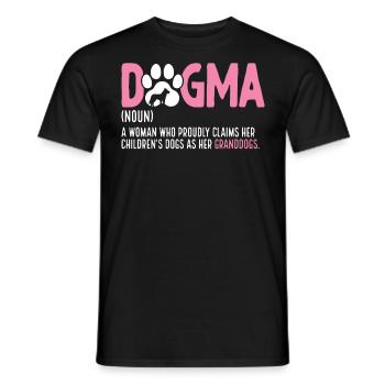 Dogma Lustige Definition Hund Oma Welpe Enkelhund - Männer T-Shirt - Schwarz - Vorne - AI Model Male 178 light (178cm)