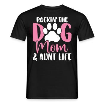 Rockin Le Chien Maman Et Tante Vie Drôles Chiens - T-shirt homme - noir - Devant - AI Model Male 178 light (178cm)