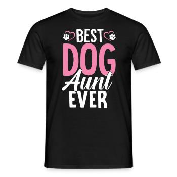 Best Dog Aunt Ever Funny Dogs Puppy Paw Aunt Vibes - Men's T-Shirt - black - Front - AI Model Male 178 light (178cm)