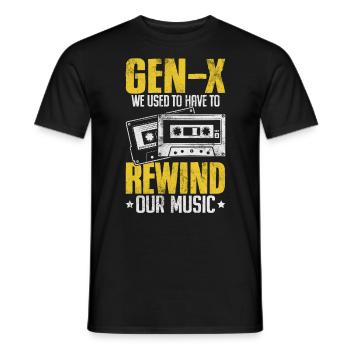 Funny Generation X Music Rewind Xennials Gen X - T-shirt homme - noir - Devant - AI Model Male 178 light (178cm)