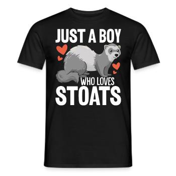 Juste un garçon qui aime les drôles de belettes à queue courte - T-shirt homme - noir - Devant - AI Model Male 178 light (178cm)