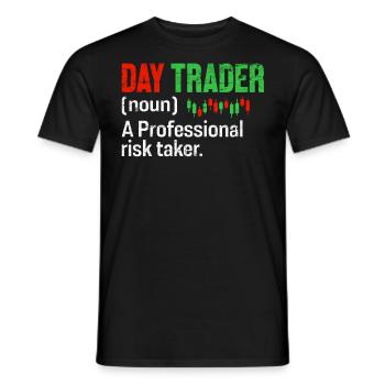 Day Trader Funny Definition Candlestick - Men's T-Shirt - black - Front - AI Model Male 178 light (178cm)
