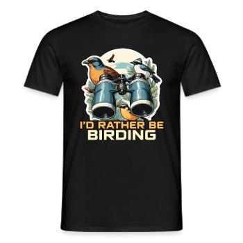Birdwatching I'd Rather Be Birding Ornithologist - Men's T-Shirt - black - Front - AI Model Male 178 light (178cm)