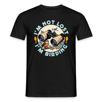 Birdwatching I'm Not Lost I'm Birding Ornithology - Men's T-Shirt - black - Front - AI Model Male 178 light (178cm)