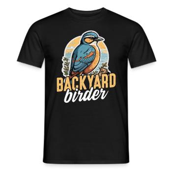Birdwatching Backyard Birder Birding Ornithologist - Men's T-Shirt - black - Front - AI Model Male 178 light (178cm)