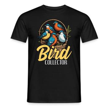 Birdwatching Bird Collector Birding Ornithologist - Men's T-Shirt - black - Front - AI Model Male 178 light (178cm)