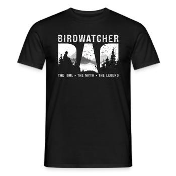 Birdwatcher Papa L’idole Le mythe Ornithologue - T-shirt homme - noir - Devant - AI Model Male 178 light (178cm)