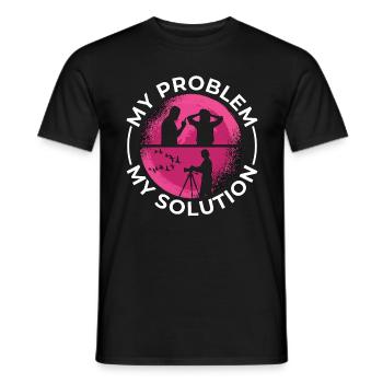 Ornithologue Mon problème Ma solution Pictogramme Maman - T-shirt homme - noir - Devant - AI Model Male 178 light (178cm)