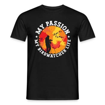 Birdwatcher Ma passion Mon ornithologue Ornithologie - T-shirt homme - noir - Devant - AI Model Male 178 light (178cm)