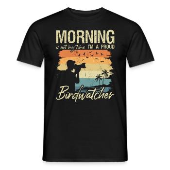 Ornithologue ornithologique : Morning Is Not My Time - T-shirt homme - noir - Devant - AI Model Male 178 light (178cm)