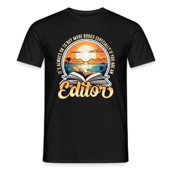 Book Editor It's Always Ok To Buy More Literature - Männer T-Shirt - Schwarz - Vorne - AI Model Male 178 light (178cm)