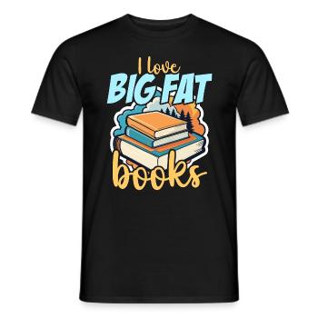 Literature Teacher I Love Big Fat Books Librarian - Men's T-Shirt - black - Front - AI Model Male 178 light (178cm)