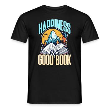 Literature Teacher Happiness Is A Good Book Reader - Männer T-Shirt - Schwarz - Vorne - AI Model Male 178 light (178cm)