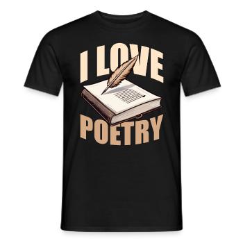 Poetry Lover I Love Poetry Writing Reader Bookish - Männer T-Shirt - Schwarz - Vorne - AI Model Male 178 light (178cm)