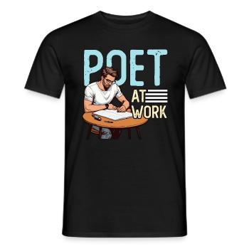 Poetry Lover Poet At Work Bookworm Poetry Writing - Männer T-Shirt - Schwarz - Vorne - AI Model Male 178 light (178cm)