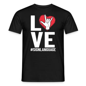 Amour Langue des signes ASL sourd ASL malentendant ASL - T-shirt homme - noir - Devant - AI Model Male 178 light (178cm)