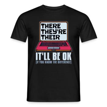 Book Editor There They're Their English Teacher - Männer T-Shirt - Schwarz - Vorne - AI Model Male 178 light (178cm)