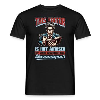 Cet éditeur n’est pas amusé par l’éditeur de livres - T-shirt homme - noir - Devant - AI Model Male 178 light (178cm)