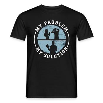 Book Editor My Problem My Solution Pictogram Dad - Männer T-Shirt - Schwarz - Vorne - AI Model Male 178 light (178cm)