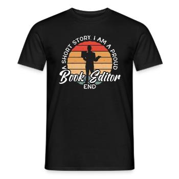 Éditeur de livres Une nouvelle Je suis un rat de bibliothèque Éditeur - T-shirt homme - noir - Devant - AI Model Male 178 light (178cm)