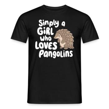 Simplement une fille qui aime les pangolins Drôle d’animaux sauvages - T-shirt homme - noir - Devant - AI Model Male 178 light (178cm)