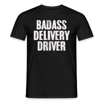 Badass Delivery Driver Package Parcel Delivery - Men's T-Shirt - black - Front - AI Model Male 178 light (178cm)