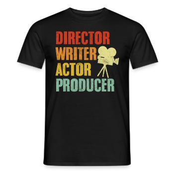 Regisseur Drehbuch Schauspieler Produzent Retro Vintage - Männer T-Shirt - Schwarz - Vorne - AI Model Male 178 light (178cm)