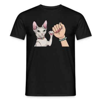 Sphynx Mama Kätzchen Mama Lustige haarlose Katze Sphynx - Männer T-Shirt - Schwarz - Vorne - AI Model Male 178 light (178cm)