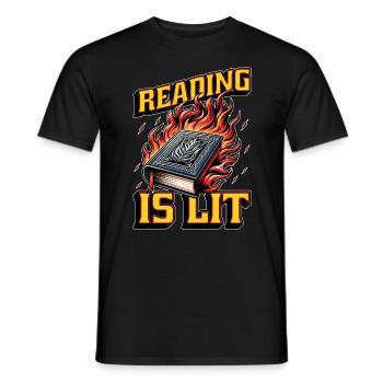 Professeur de littérature La lecture est littéraire Éducateur livresque - T-shirt homme - noir - Devant - AI Model Male 178 light (178cm)