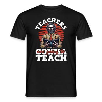 Les professeurs de littérature vont enseigner à l’instructeur livresque - T-shirt homme - noir - Devant - AI Model Male 178 light (178cm)