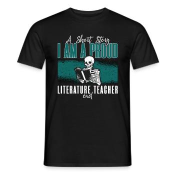 Literature Teacher A Short Story I Am A Librarian - Men's T-Shirt - black - Front - AI Model Male 178 light (178cm)
