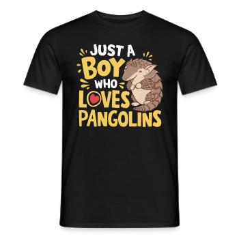Just A Boy Who Loves Pangolins Nocturnal Mammals - Men's T-Shirt - black - Front - AI Model Male 178 light (178cm)