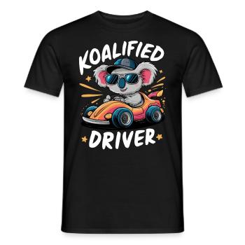 Koalified Driver Funny Driving Koala New Driver - Men's T-Shirt - black - Front - AI Model Male 178 light (178cm)