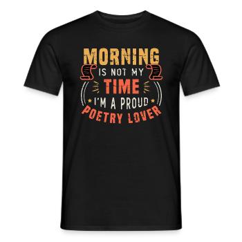 Poetry Lover Morning n’est pas mon temps pour les livres - T-shirt homme - noir - Devant - AI Model Male 178 light (178cm)