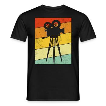 Funny Filmmaking Retro Vintage Cinematography - Men's T-Shirt - black - Front - AI Model Male 178 light (178cm)