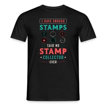 Stamp Collector I Have Enough Stamp Collection - T-shirt homme - noir - Devant - AI Model Male 178 light (178cm)