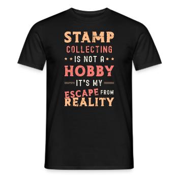 La philatélie n’est pas seulement un amateur de timbres de loisir - T-shirt homme - noir - Devant - AI Model Male 178 light (178cm)