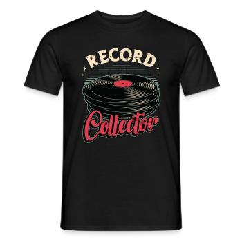 Disques vinyles collector disc jockey musique rétro - T-shirt homme - noir - Devant - AI Model Male 178 light (178cm)