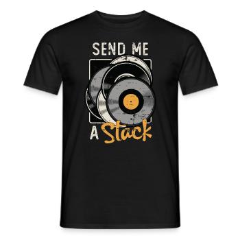 Disques vinyles envoyez-moi un amateur de lecteur de vinyle stack - T-shirt homme - noir - Devant - AI Model Male 178 light (178cm)