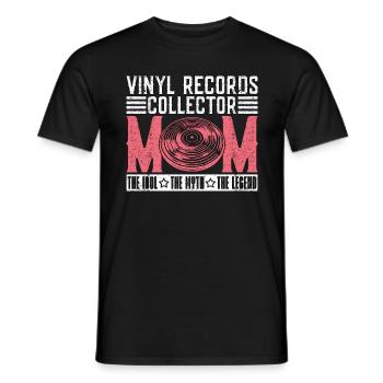 Disques vinyles Collector Maman L’idole Amateur de vinyles - T-shirt homme - noir - Devant - AI Model Male 178 light (178cm)