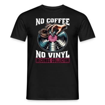 Disques vinyles No Coffee No Turntable Coffee Lover - T-shirt homme - noir - Devant - AI Model Male 178 light (178cm)
