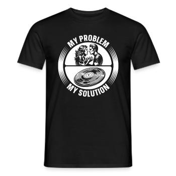 Disques vinyles Mon problème Mon pictogramme Papa Maman - T-shirt homme - noir - Devant - AI Model Male 178 light (178cm)
