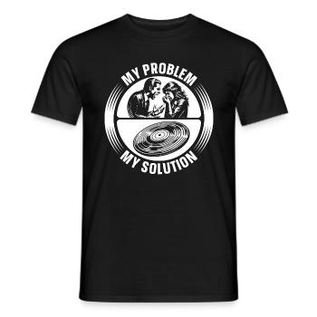 Disques vinyles Mon problème Mon pictogramme Maman Papa - T-shirt homme - noir - Devant - AI Model Male 178 light (178cm)
