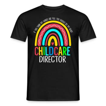 Childcare Director Funny Daycare Childcare - Men's T-Shirt - black - Front - AI Model Male 178 light (178cm)