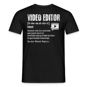 Video-Editor Lustige Definition Kinematographie - Männer T-Shirt - Schwarz - Vorne - AI Model Male 178 light (178cm)