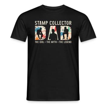 Stamp Collector Dad The Idol The Stamp Collection - T-shirt homme - noir - Devant - AI Model Male 178 light (178cm)