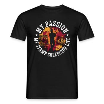 Collectionneur de timbres Ma passion Ma collection de timbres - T-shirt homme - noir - Devant - AI Model Male 178 light (178cm)
