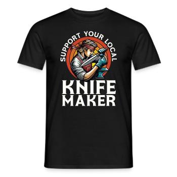 Blade Forging Support Your Local Blade Crafter - Men's T-Shirt - black - Front - AI Model Male 178 light (178cm)