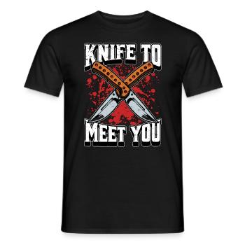 Blade Forging Knife To Meet You Blade Crafting - Men's T-Shirt - black - Front - AI Model Male 178 light (178cm)